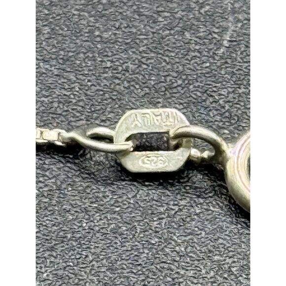 Vintage 18” Sterling Silver Mystic Topaz Cubic Zirconia Pendant Necklace 925 Q23 - Picture 9 of 10